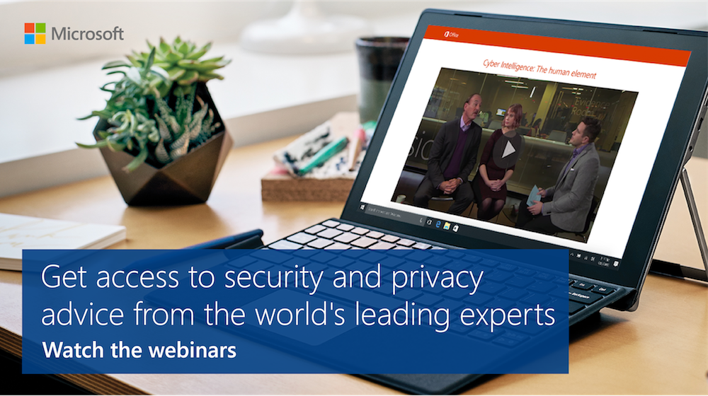 Explore the latest #cybersecurity trends in our #digital-driven world. Watch Modern Workplace episodes, on-demand: https://cloudblogs.microsoft.com/microsoftsecure/2017/10/26/learn-from-leading-cybersecurity-experts/?wt.mc_id=AID625633_QSG_SCL_211484