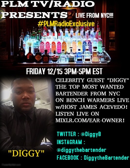 JimmyAce73's tweet photo. TODAY 3PM EST TUNE IN TO THIS #PLMRadioExclusive ON @TBWSPodcast LIVE FROM NYC WITH MY CELEBRITY GUEST @DiggyB THE MOST WANTED BARTENDER FROM NYC! LISTEN LIVE ON https://t.co/EWZco8DSm2! #Spantaneeus #CEO #PLM #PLMTvRadio #PLMTakeover #PLMWeAreComing π»ππ§π‘ππππΎπ·πΈπΉπΊπΆπ https://t.co/jjoCbKZ1bj