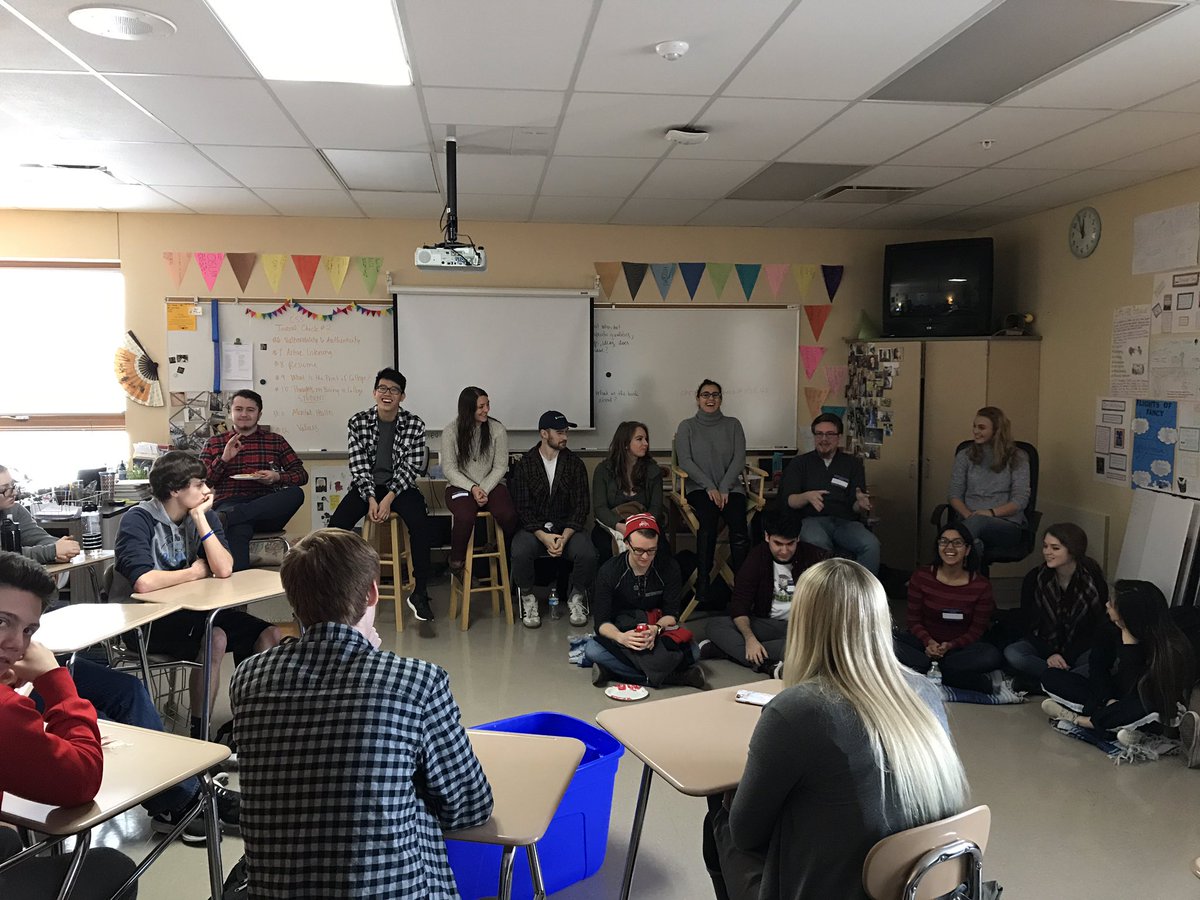 ChristaOverbeck's tweet photo. LHS Grads--class of '07-'16--sharing their wisdom with a new crop of college bound juniors and seniors in College Survival Skills. https://t.co/fARk1HKViy
