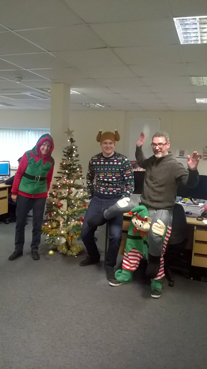 LexhamHelpers's tweet image. Here's a few (of many!) that came prepared for #ChristmasJumperDay in the office today! Also worth noting the tree isn't small, we are just very tall.. 🎅🎄