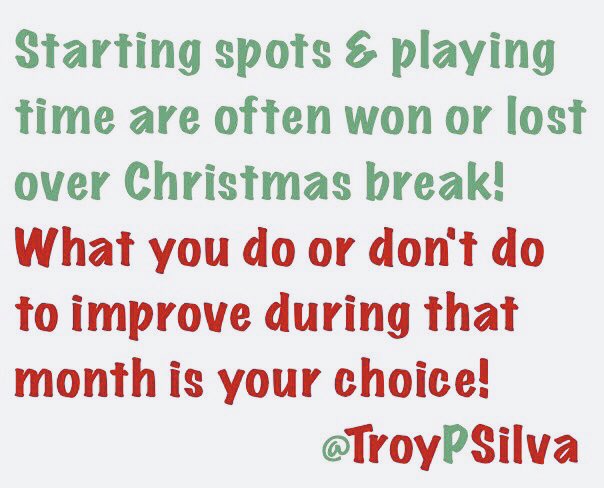 TroyPSilva's tweet photo. ⚾️ATTENTION ALL COLLEGE BALLPLAYERS⚾️: Christmas Break Alert‼️
🎄Playing time is earned
🎄Starting spots are earned
🎄Success is earned
🌲Winning is earned
OVER CHRISTMAS BREAK!
Make sure you give yourSELF, your TEAMMATES and your COACHES the 🎁 of YOUR WORK over the break! https://t.co/x2boyoN97j