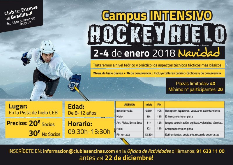 Disfruta de nuestros #Campus #deportivos para esta #Navidad, tenemos un montón de sorpresas para tí! #Fútbol, #PatinajeHielo, #HockeyHielo #Esgrima...¡Ven y pregúntanos! clublasencinas.es/actividades.asp