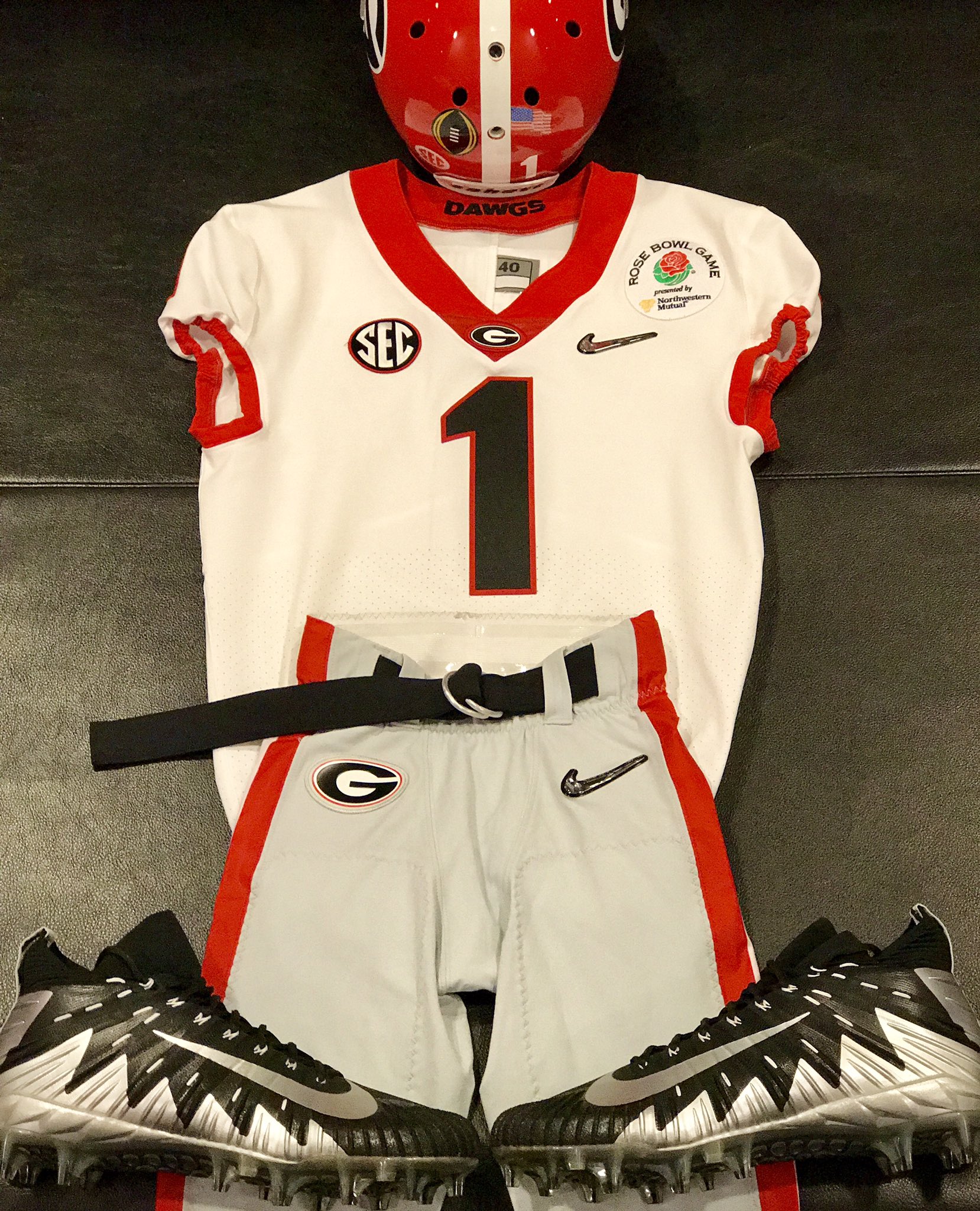 College football sales team issued gloves