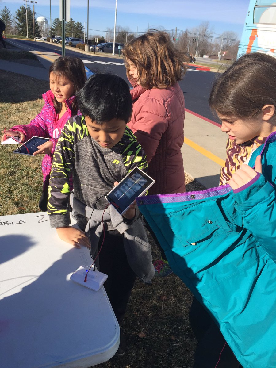 NiftyNicholsRBE's tweet photo. Just splitting hydrogen today...no big deal. Thanks @CPSSteamBus for teaching us about Solar Energy! #fourthgradeiselectrifying #cpsscience #cpsbest #rbelearns https://t.co/wVG8AF0wah