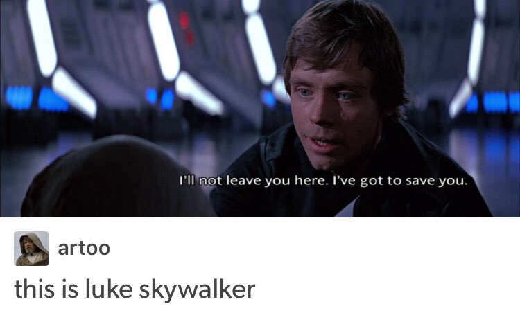 peracbeth's tweet image. This is Luke Skywalker