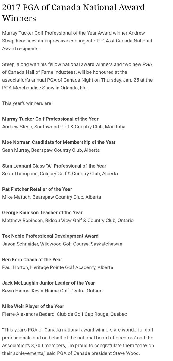 LisaLongball's tweet photo. SO PROUD of my coach @PaulHortonGolf of @HeritagePointe_ for winning Coach of the Year 4 the @pgaofcanada ! I will be at the @PGAShow cheering you on! Huge Congratulations to ALL the talent from #Calgary taking home hardware @hcutam @SeanMurrayPGA #SeanThompson ⛳@WesGilbertson https://t.co/rXJJgf7pj5
