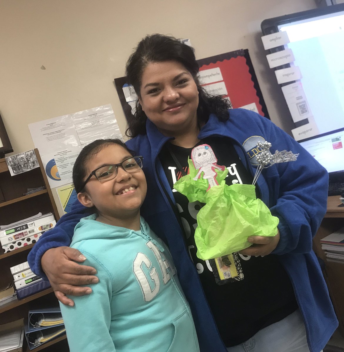 luzcarmen40's tweet photo. Earlier this week we had an ugly sweater contest and I came in second place. So this precious, sweet girl made me an ugly sweater trophy. I just love it!!!😍 https://t.co/wrfPnkwXuk
