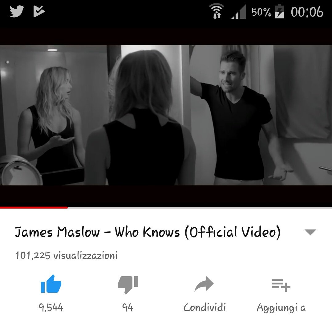 brimoniq's tweet photo. Hi  @jamesmaslow @JoshuaShultz really good news today!! Look here guys!! This Friday about midnight Italian Midnight #WhoKnowsMusicVideo reached more than 100.000 😁
I'm really happy &amp; I want to congratulate you guys cuz u've created a masterpiece that deserves all the best🔝❣💞 https://t.co/whpNY9moCd