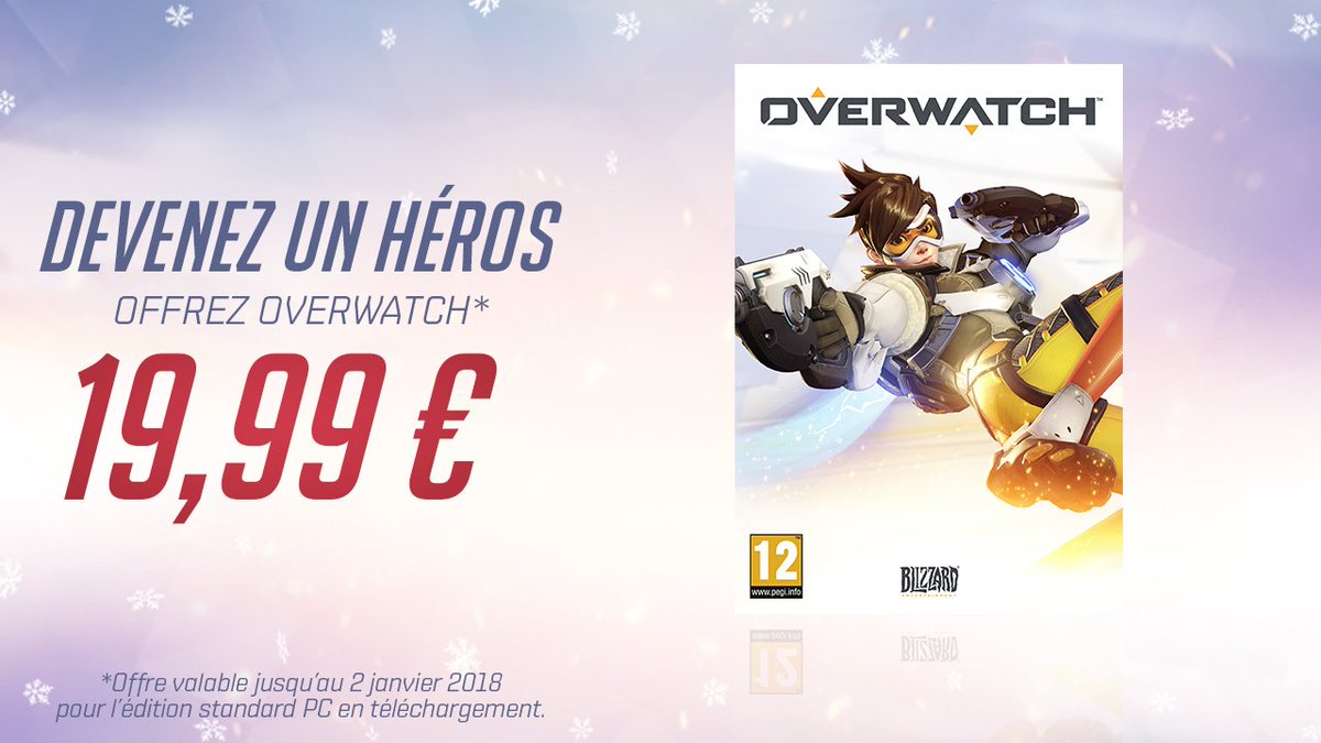 OverwatchFR's tweet photo. Le monde a besoin de plus de cadeaux !

Offrez-vous Overwatch à un prix spécial jusqu’au 2 janvier !

🎁 https://t.co/Z123jAGYBl https://t.co/KLCI7fOGko