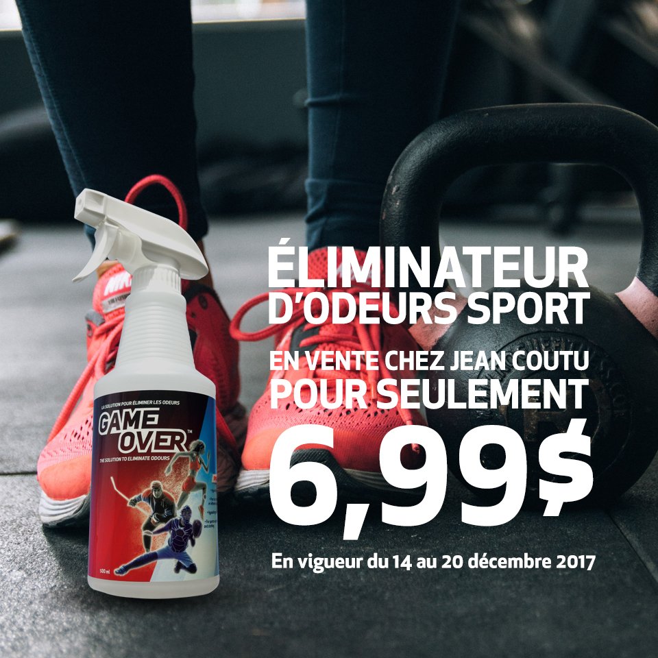 GameOverSport's tweet photo. Nous le savons, Noël coûte cher. C'est pour ça que Game Over est en vente cette semaine chez @JeanCoutu 

Le parfait petit cadeau de dernière minute pour le sportif!

https://t.co/jHVfQIEvgK

#gameover #sport #odeurs https://t.co/ClkYyBkTjw