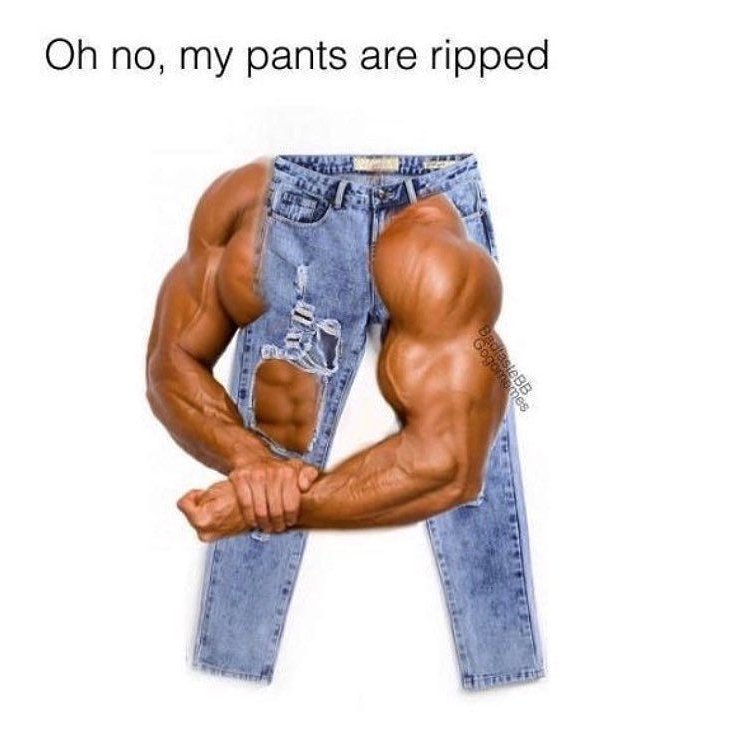 The_MuscleClub's tweet photo. Time for some new pants! #WeightLiftingProblems. https://t.co/uv3IpTFIyH
