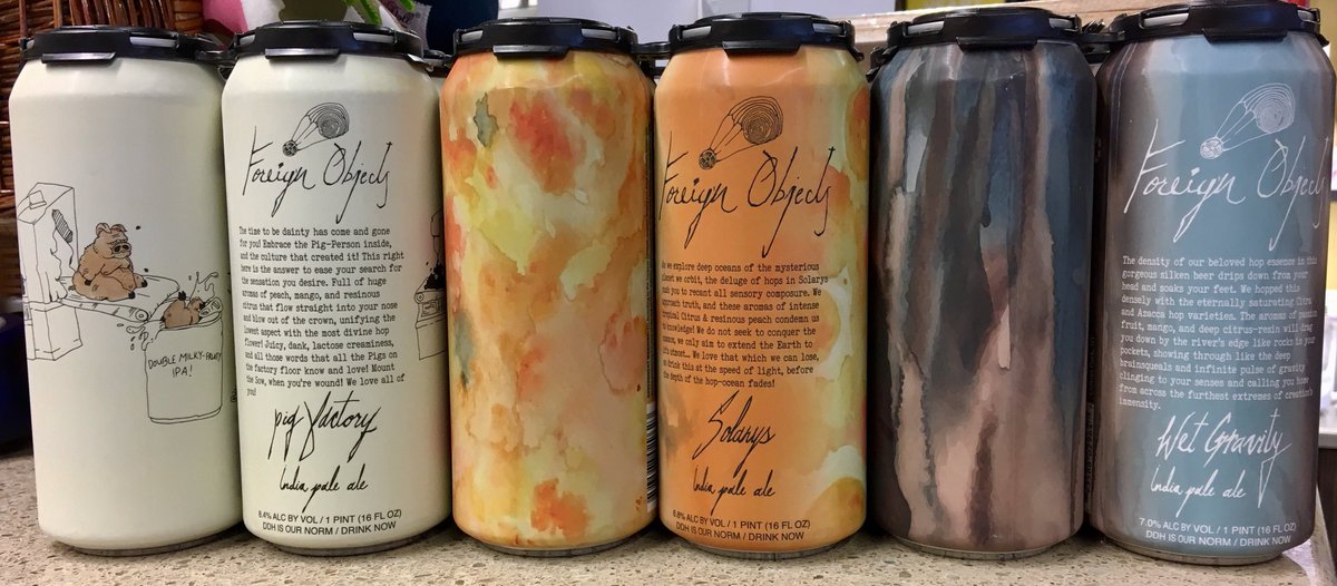 PremierBeer's tweet photo. For those that want a little hops in their juice; three new New England style IPA's from #ForeignObjects are here! #WetGravity , #PigFactory and #Solarys ๐ป๐๐ #Haze4DayzMurk4MonthsUnlcear4Yearz https://t.co/gchMh6r7f5
