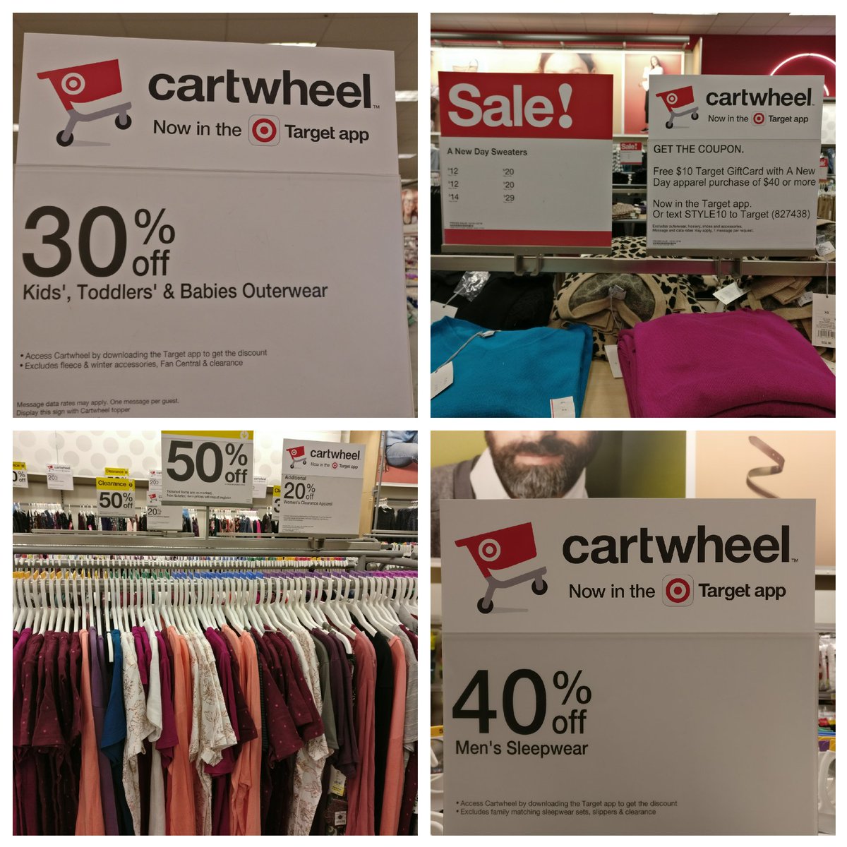 hannahmcorker's tweet photo. So many amazing softlines deals this weekend on cartwheel! Lots of items that are already discounted! #stackablesavings #G194crushesQ4 https://t.co/6trNQd2qzS