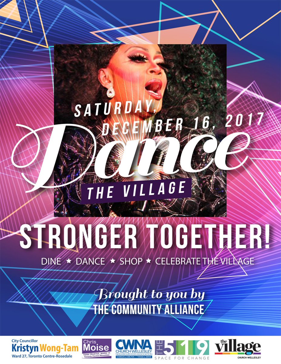 MarkTaraMusic's tweet photo. Saturday Dec 16!
#Celebrate #Toronto's #GayVillage as a SAFE, WELCOMING
INCLUSIVE space for ALL!
Go out for Dinner!
Dancing!
Hang w/ FRIENDS!
Whatever YOU choose to do
Have a #GayOlTime!
@kristynwongtam
@CWNA_TO
@ChurchWellesley
#DanceTheVillage
#LGBT
#Toronto
#TOpoli https://t.co/PHVL99mjPt