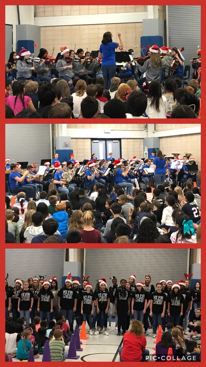 The <a href="/KlebKISD/">Kleb Intermediate</a> music dept brought lots of holiday cheer to our Eagles! <a href="/KleinISD/">Klein ISD</a> <a href="/kleinfinearts/">Klein ISD Fine Arts</a> 🎄🎼🎁