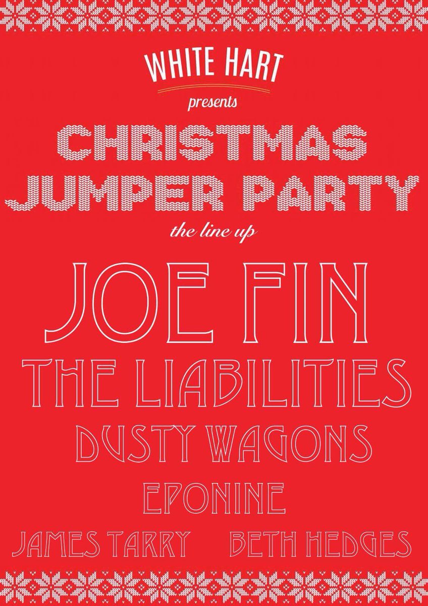 joefinmusic's tweet photo. Tonight!

It's gonna get festive.

Onstage 8.30 at The White Hart in Hertford. 
X https://t.co/1mTAElFqru