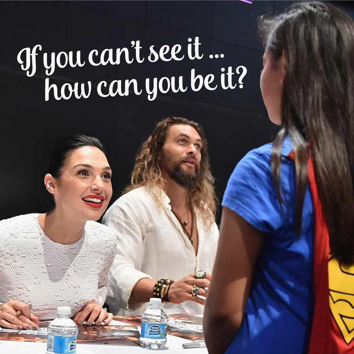 I love this photo of <a href="/GalGadot/">Gal Gadot</a> and the little #superwoman girl in her cape. You are someone's #hero keep flying and believing #dearrockstar