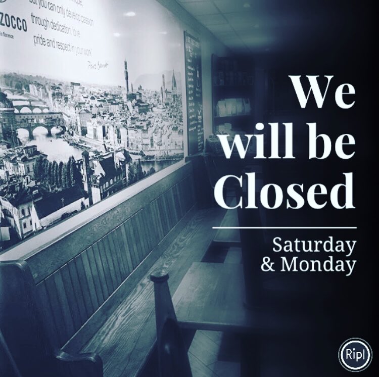 hollyscoffeeco's tweet photo. Just a reminder that we will be Closed Saturday &amp; Monday due mainly to madness as we’re taking the Team away for our Christmas Dinner 😊 #seemedlikeagoodideaatthetime #allworkandnoplay #teamhollys https://t.co/6IjM8qdRYU