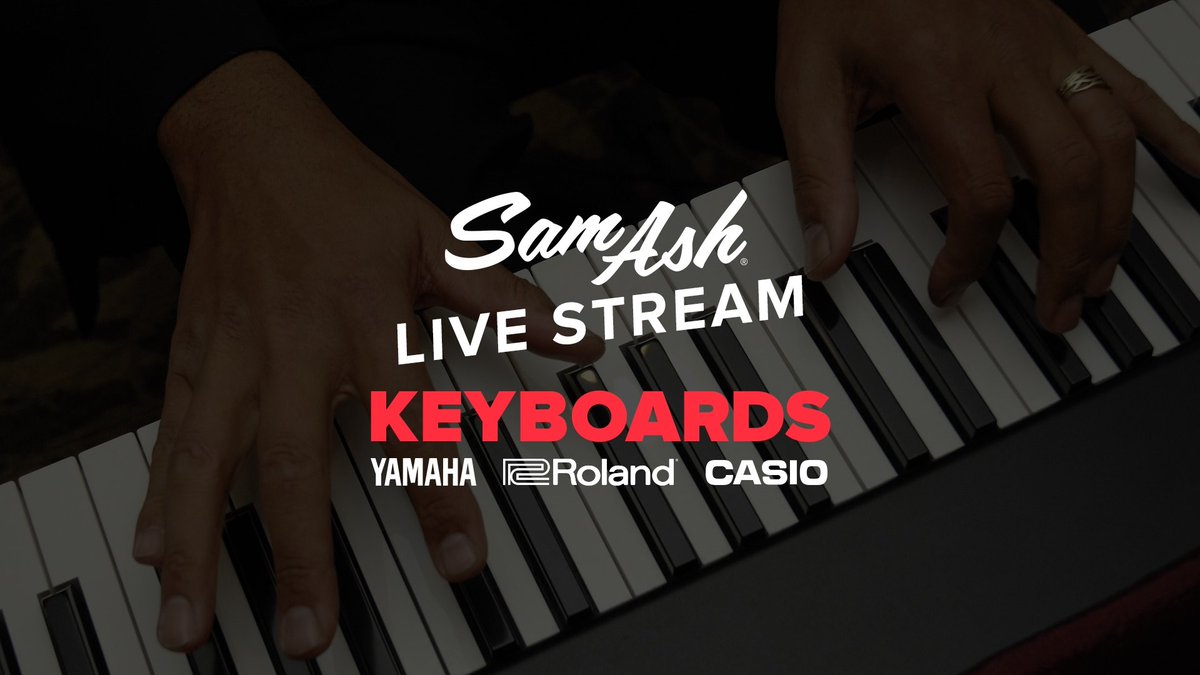 samashmusic's tweet photo. Join us today for #SamAshLIVE at 4PM EST for a look at some awesome digital pianos! Facebook and YouTube https://t.co/Df8ev0dFsg
