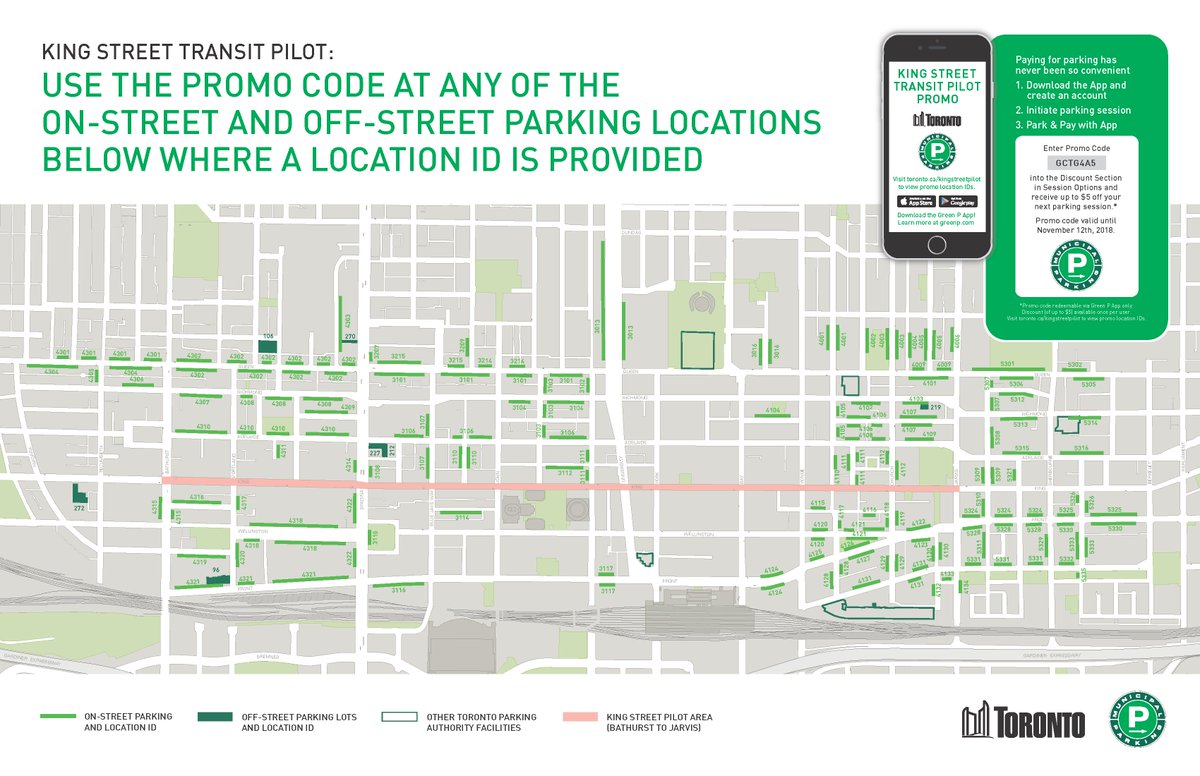 Cityplanto The Cityofto And Greenpparking Are Offering A Parking Discount Of Up To 5 For The Area Around The Kingstreetpilot When You Pay For Your Parking With The Green P