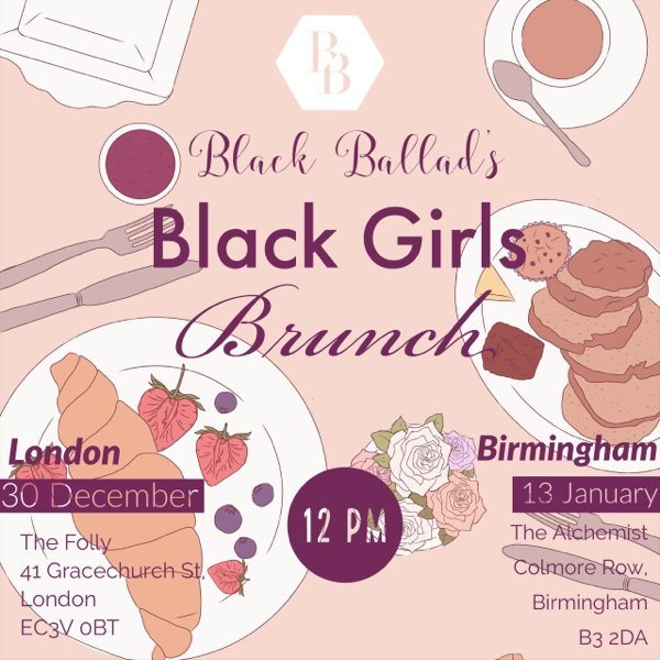 BlackBalladUK's tweet photo. #BBBrunch
Laugh, joke & dream about the year ahead over good food w/ beautiful black women
Tickets out NOWWWWWW!
London: https://t.co/cj3WlEsiGh
Birmingham: https://t.co/De4LDM8sOe
BB Members - head to your inbox for discounted tickets ๐โค๏ธ๐โค๏ธ https://t.co/WcfuWKsyan