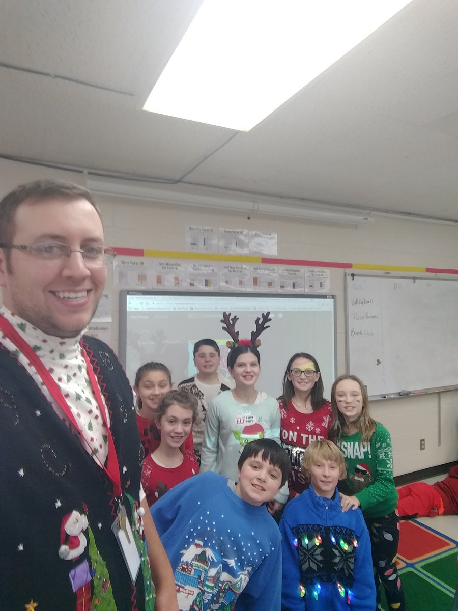 mrhausergrade5's tweet photo. Our awesome "ugly" Christmas sweaters. #MightyCardinals https://t.co/pHJeBX667k