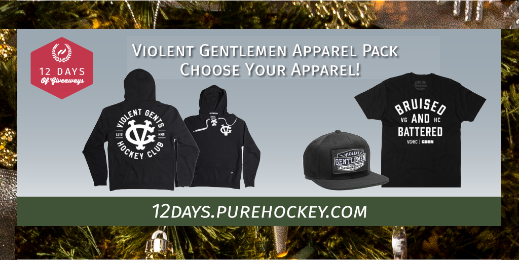 Day 5: <a href="/ViolentGents/">Violent Gentlemen</a> Apparel Gift Pack!

- favorite &amp; retweet to increase your odds.
- Must be entered online @ 12days.purehockey.com to win.
- Winner announced tomorrow AM.
- Good Luck!