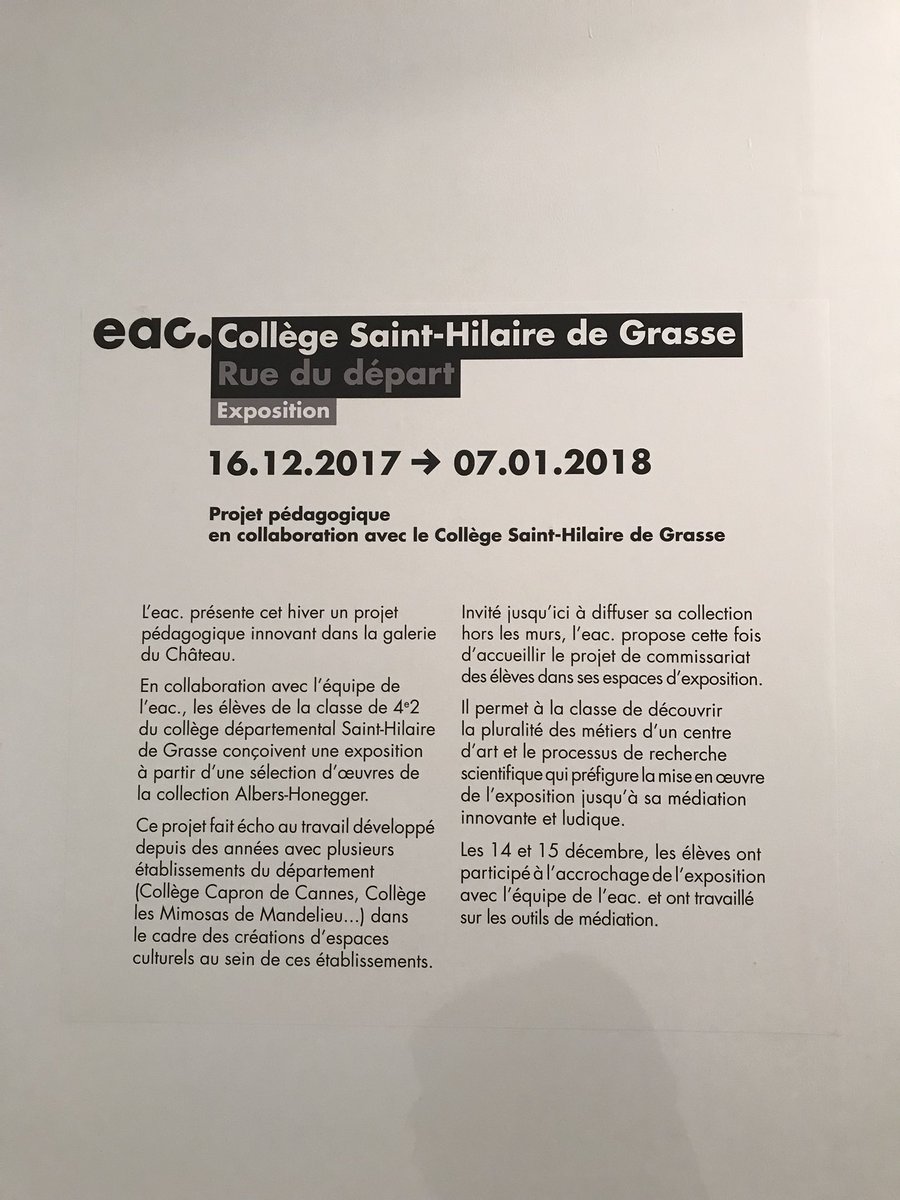 JR_Arts_06's tweet photo. #ruedudepart @art_concret /Toutes les lumières sur l’exposition des créations d’élèves intégrant des œuvres de la collection #Honegger et un escape game conçu par la 4ème du collège St-Hilaire nbrx parents..A 👀 absolument jusqu’au 7 janvier !!!! https://t.co/F6SUgKuUMl
