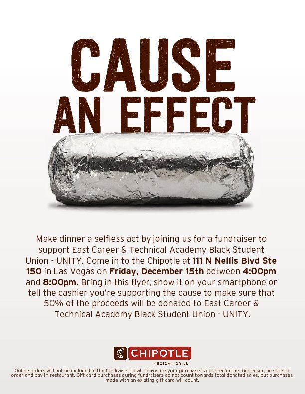 Don’t forget to stop by and support Black Student Union between 4-8pm at Chipotle 💚❤️ <a href="/EastTechTitans/">ECTA</a> @ectaprincipal