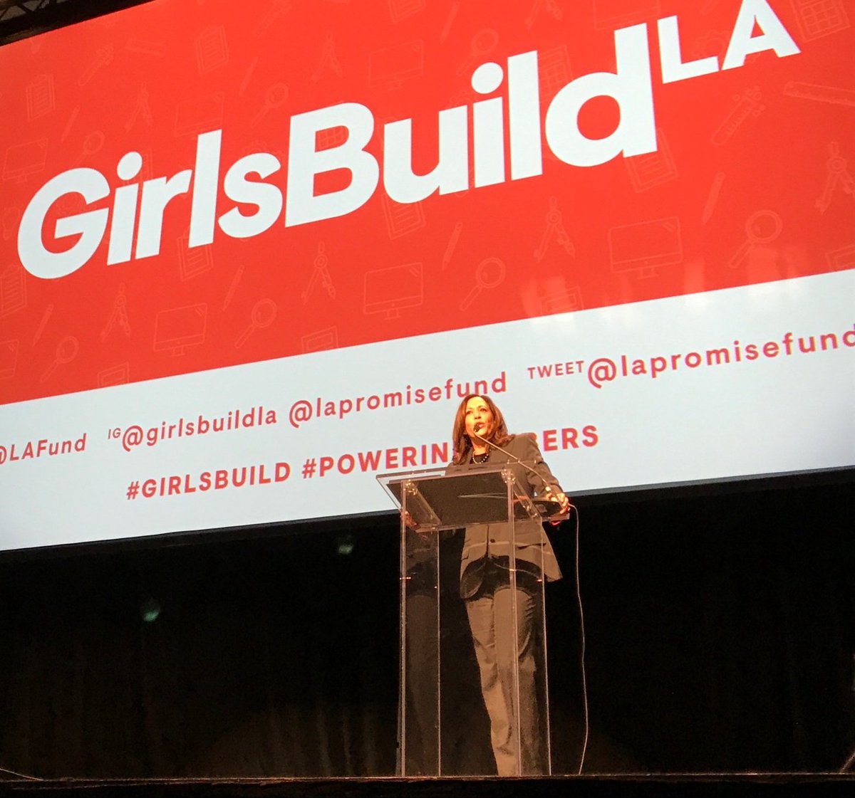 'What makes this day so powerful is that you are all here together. As unique and special as you are, you're also part of a community of young women who share your dreams.' Words of wisdom from @SenKamalaHarris #GirlsBuild #PowerInNumbers