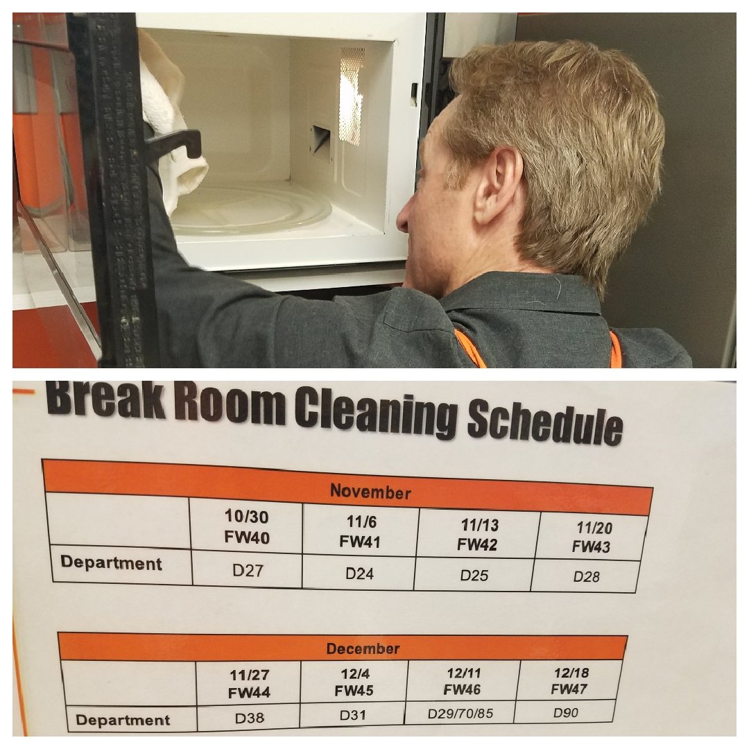 beck_missy's tweet photo. Thanks for cleaning the breakroom appliance associate John!! #Kitchen'sTurnThisWeek #Yes  #EverybodyHelps #CleanBreakroom
@DavidMann2720 @troyer_paige @JoanCarlton3 @mattmehalko @Schmidt7Adam https://t.co/DpKgVYzCC0