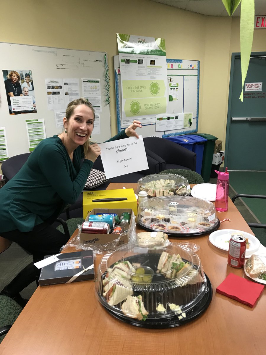 Congratulations to our very own Des... ! We are so proud of you! Thank  you for the lunch treat🎉🎉🎉🎉! @AbbasPanju_TD <a href="/CherylZabloc/">Cheryl Zablotski</a>