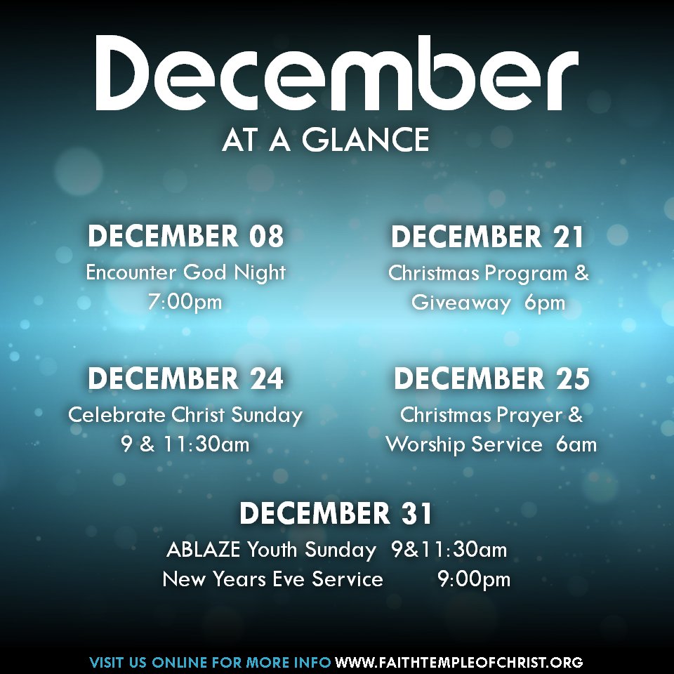 FTOCchurch's tweet photo. December has been flying by quickly but we still have a little more to get to first - Check out what's coming up &amp; invite someone to join you! #December https://t.co/rmo4Oyl2Fe
