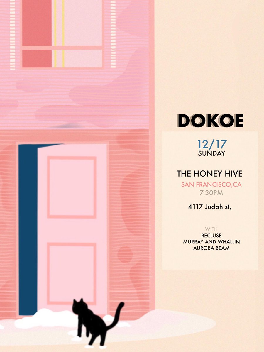 Hey guys! Our next show is at the Honey Hive this Sunday!!! Come through for some good 'ol time and bring earplugs bc the venue is a lil cozy (´u ω u`) #dokoe #honeyhive #wow #sf #show #live #gig #localband #bayarea #postrock #mathrock #ポストロック #ライブ #サンフランシスコ