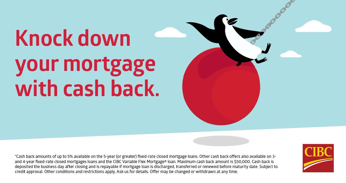 AnoopSihra's tweet photo. With the CIBC Cash Back Mortgage, you get a great rate and up to 5% cash back.* Use the extra money to help pay down your principal and be mortgage-free faster. Give me a call today, or click here to learn more: https://t.co/AEcVRw6wDY https://t.co/KKMxVzLWtm