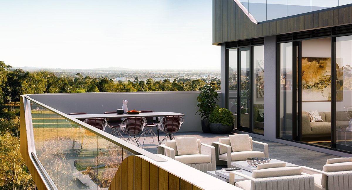 The expansive outdoor spaces at Parc Vue take full advantage of the spectacular views across Bundoora Park. Learn more at: parcvue.com.au 
#futureestate #parcvue