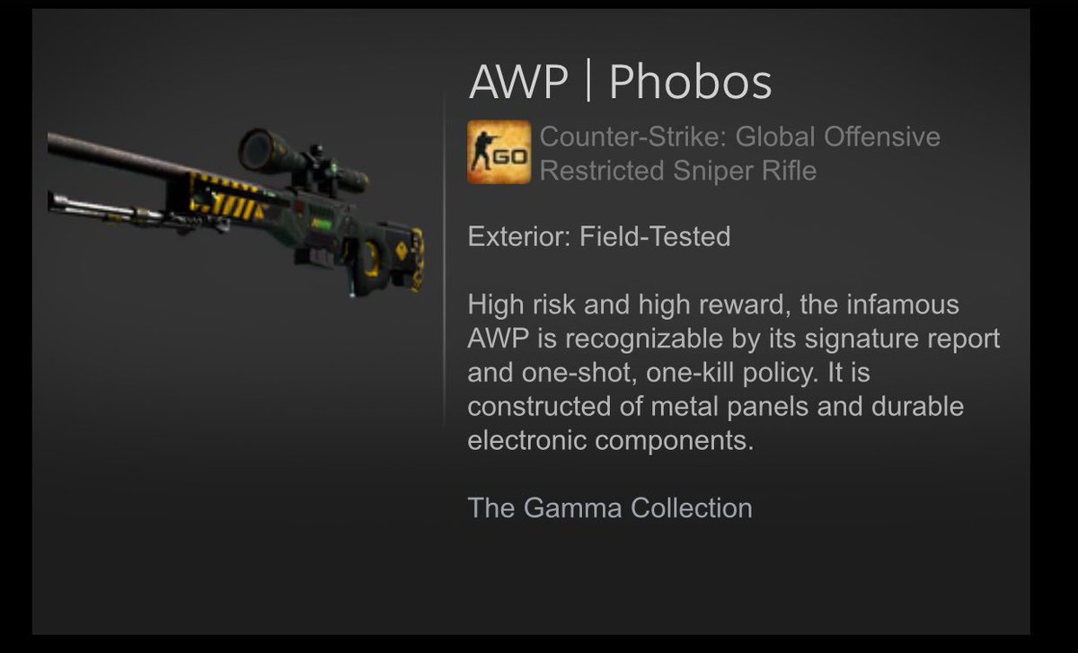 og_aquatic's tweet photo. AWP | Phobos #csgogiveaway 🎁🎊

✔️ Follow me &amp; @CSGOWaveArmy 
✔️ Retweet &amp; Like
✔️ Tag 2 friends!

🔥 Winner drawn tomorrow 🔥 https://t.co/stsnDlslM4