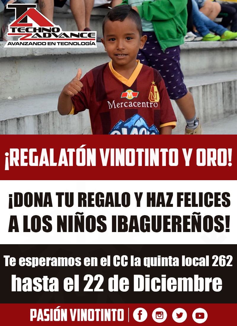 TechnoAdvance_'s tweet photo. ¡REGALATÓN VINOTINTO Y ORO!
Dona tu regalo y haz felices a los niños de nuestra ciudad, ademas podrás participar por la camiseta original del Deportes Tolima.
Los esperamos en Techno Advance en el CC la quinta en el local 262
@Pasionvinotint0 https://t.co/J99Hc6EFPp