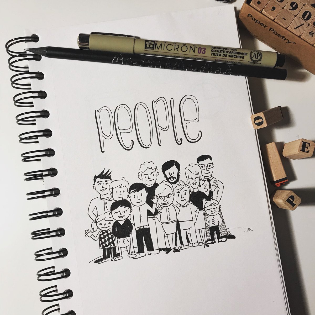AniaStaskiewicz's tweet photo. I’ m still trying to improve drawing people😊 #sketchnotes #todaysdoodle #doodles #GraphicRecording #sketchnoting #handdrawn #inlovewithpaper https://t.co/RF7EMxemsk