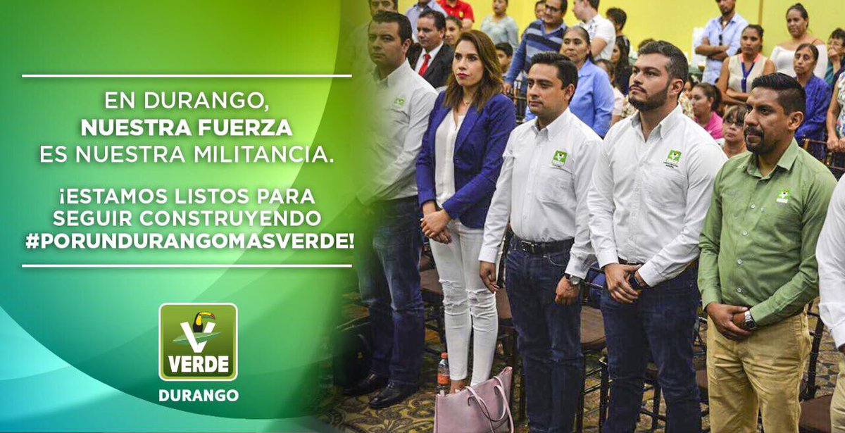 PvemEstatalDgo's tweet photo. En Durango somos un partido fuerte y competitivo. Contamos con los mejores perfiles en los cuatro distritos federales. ¡Estamos listos! Seguiremos trabajando #PorUnDurangoMasVerde https://t.co/KIk3WoX2hO