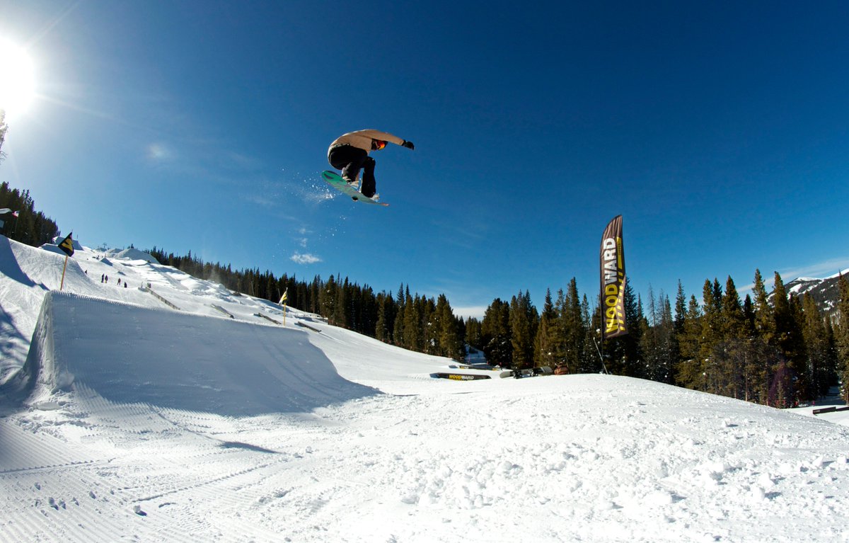 CopperMtn's tweet photo. You are cleared for takeoff ✈️, as @WoodwardCopper's Central Park opens for the season tomorrow with 4 medium jumps, a hip and 15 rail features! https://t.co/DQfS4tk8w7