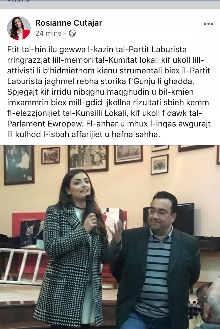 RosianneCutajar's tweet photo. Grazzi mill-qalb lill-membri tal-Kumitat Laburista ta' Hal Qormi ghax-xoghol siewi li jaghmlu. #HalQormi https://t.co/ZGtMg6jbqn