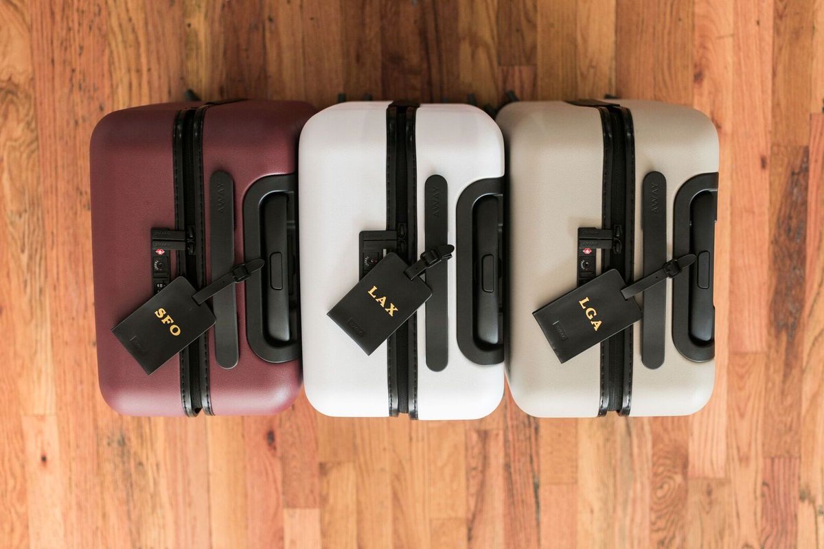 away monogrammed luggage tag