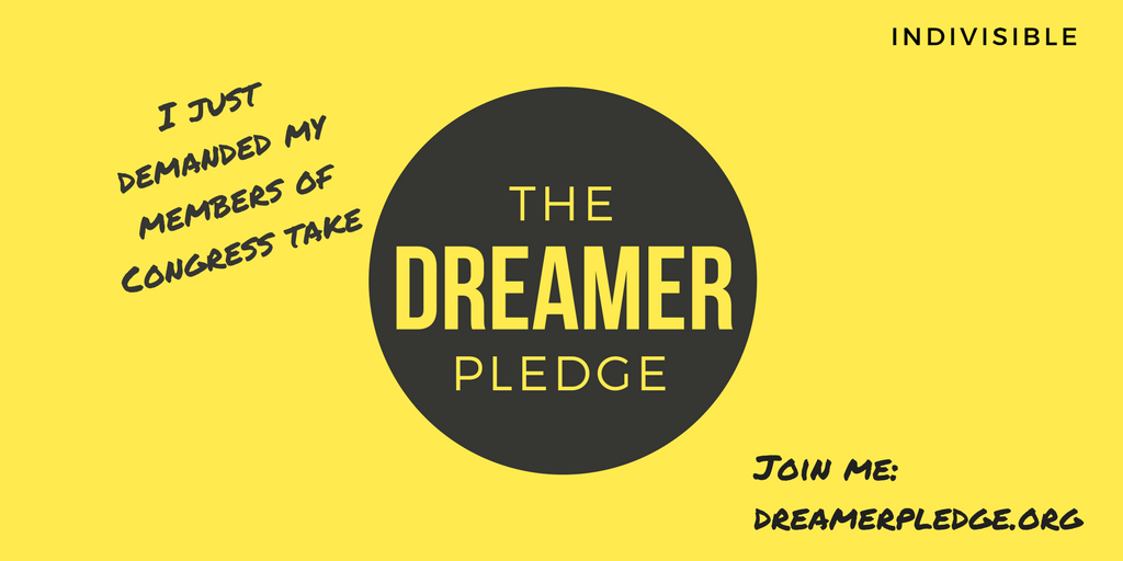 IndivisibleTeam's tweet photo. Tell your MoC to be a #DreamHero this holiday season and take the #DreamerPledge. Go to https://t.co/EWCkMbroqg and tell your MoC we need a clean #DreamActNow! https://t.co/OwyRYxlGqi