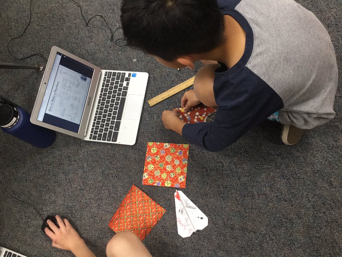 SusieHopperED's tweet photo. Origami, chalk art & coding all part of an innovative #FridayExperience #dmusd #delmarheights https://t.co/H8u6LQxiTd