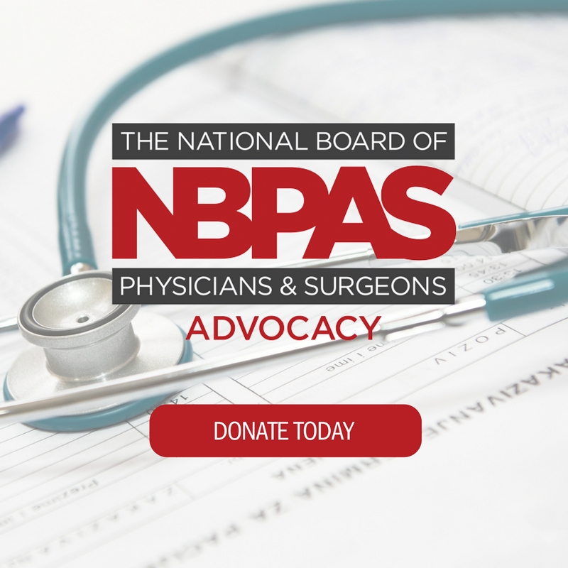 Help <a href="/InfoNbpas/">National Board of Physicians and Surgeons</a> make real changes in the board certification process. Make your contribution here: bit.ly/2BggVGO