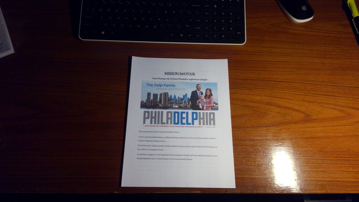 JosephDelp's tweet photo. #MissionMayfair - Sending out our December Newsletter for the #PhillyChurchPlant! Praising God for how wonderful deputation has been! 🙌 https://t.co/nDnXxNvZrY