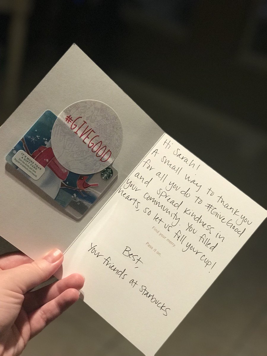 Starbucks sent me a hand written note. Like how freaking adorable is this! #givegood  I seriously needed this today.