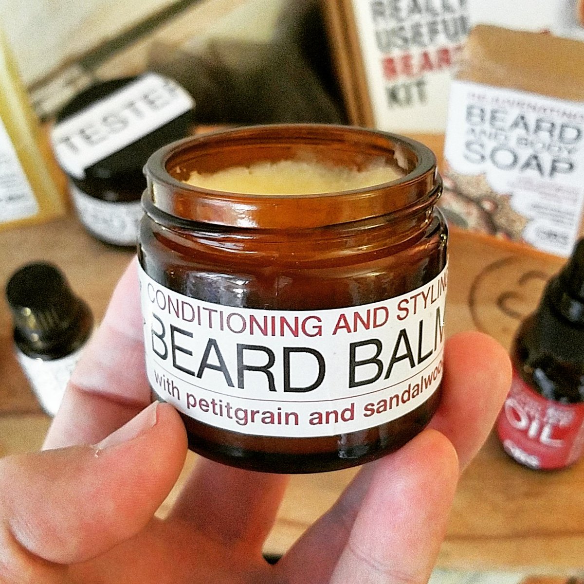 OrganicBeardSup's tweet photo. Try our NEW Beard Balm great for  softening, strengthening, and shaping facial hair. Available in The Really, Really Useful Beard Care Kit. Order before December 17th to guarantee delivery before Christmas! https://t.co/5P15X4iPbW https://t.co/CzcE2JgAeW