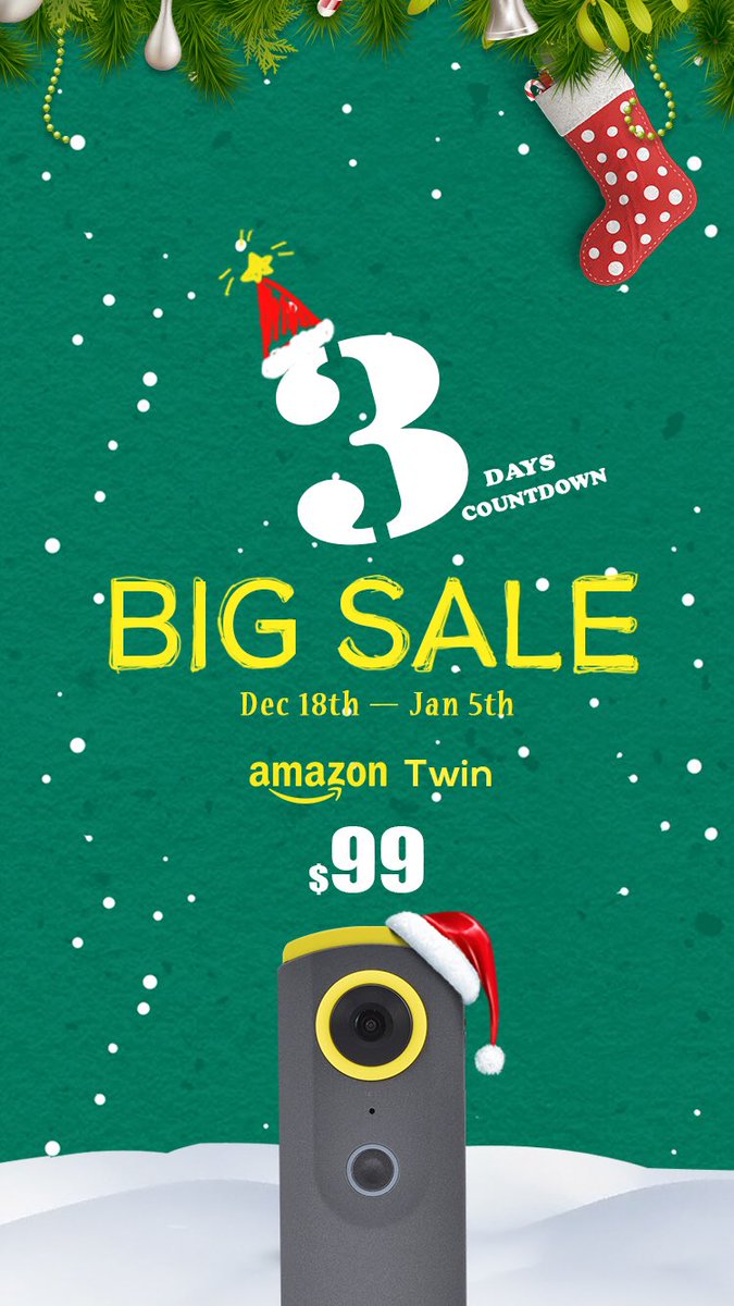 Best present for kids of this Xmas!
Detu Twin 360 camera, BIG SALE from 12/18 on Amazon, $99 and more bonus upcoming.